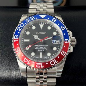 Seiko Pepsi GMT | Watch Mod | Seiko Mod | Stainless Steel Sport Watch | Custom